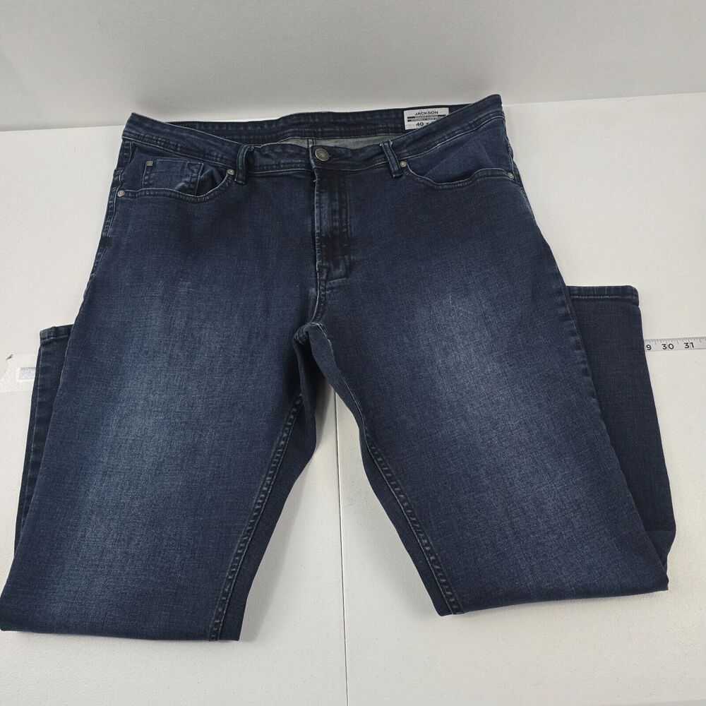 Buffalo David Bitton Jackson Straight Stretch Jeans 40x30 Dark Wash 4042‎